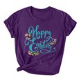 thumbnail image 2 of Levmjia Women Easter Bunny T-Shirt Rabbit Graphic Tees Tops Women's Easter Printed Round Neck Short Sleeved T-shirt Loose Top, 2 of 3