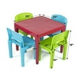 thumbnail image 3 of Humble Crew Lightweight Kids Plastic Red Table and 4 Chair Set (Green & Blue), 3 of 4