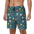 thumbnail image 1 of Kdxio Sports Ball Print Mens Swim Shorts with Mesh Lining, Breathable and Quick-Drying, Adjustable Waist, Privacy Pocket-Small, 1 of 6