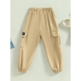 thumbnail image 4 of Bagilaanoe Toddler Boys Girls Cargo Pants 3-10T Kids Casual Elastic Waist Joggers Sweatpants, 4 of 9