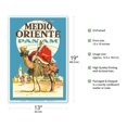 thumbnail image 2 of Middle East (Medio Oriente) - Camel Rider - Vintage Airline Travel Poster c.1950s - Master Art Print (Unframed) 13in x 19in, 2 of 4
