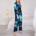 thumbnail image 3 of Balery Hawaiian Beach Pirate Moon Pattern Pajama Sets for Women Long Sleeve 2 Piece Sleepwear Loungewear Sets Soft PJ's with Pockets Long Sleeve Comfy Pj Sets-X-Large, 3 of 7