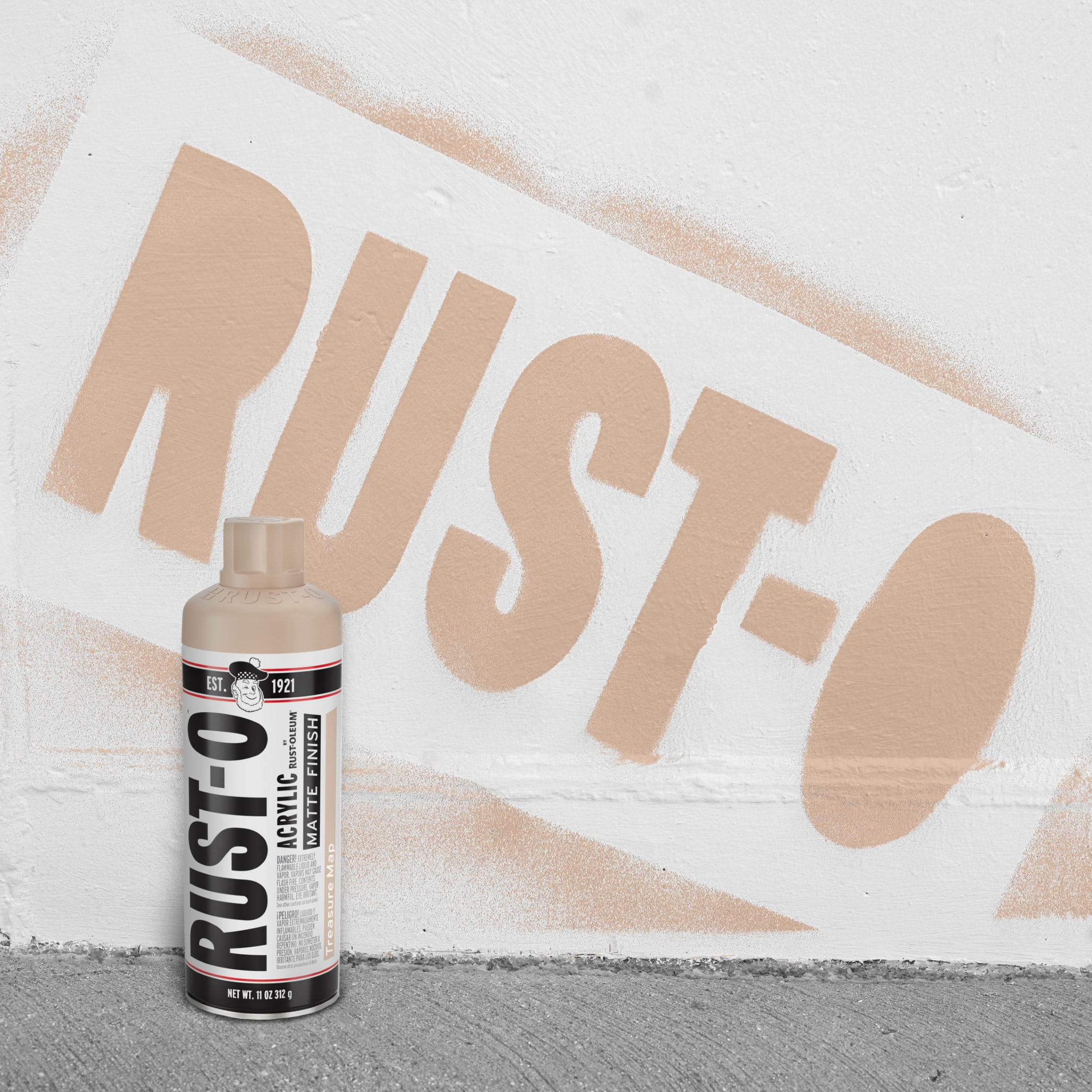 Treasure Map, Rust-Oleum Rust-O Acrylic Matte Spray Paint-392225, 11 oz