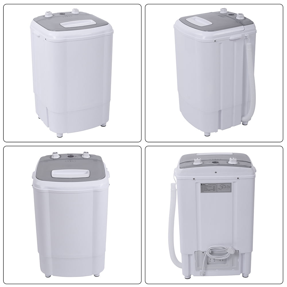 White DELLA Fully Compact Automatic 6KG Washing Holds 13.2lbs Load Mini Laundry Washer Machine for Home 