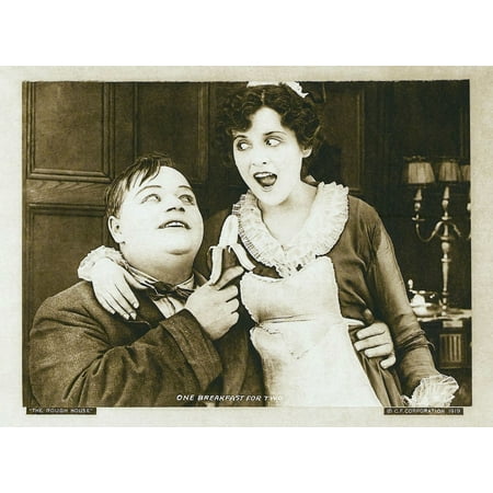 The Rough House From Left Roscoe Fatty Arbuckle Alice Lake In A Scene Card Dated 1919 1917 Movie Poster