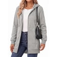 thumbnail image 3 of MOSHU Women Zip Up Hoodies Long Sleeve Cotton Fleece Sweatshirts for Women Casual Hooded Jackets Fall Tops with Pockets, 3 of 10