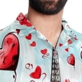 thumbnail image 5 of Eiffel Tower Valentine's Day Men's Casual Short Sleeve Printed Button Down Spread Collar Tops Summer Beach Shirts Unisex, 5 of 6