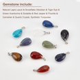 thumbnail image 4 of 10 Pcs Teardrop Gemstone Pendants 10 Styles Natural and Synthetic Stones Charms Pendants Waterdrop Crystal Chakra Stone Pendants for Valentine's Day Necklace, 4 of 6