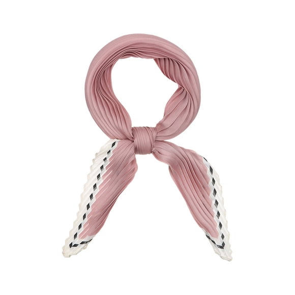 INSPIRE CHIC Bufanda de Rombo Plisada Sólida para Mujeres Cinta para la Cabeza Bandana Rosa