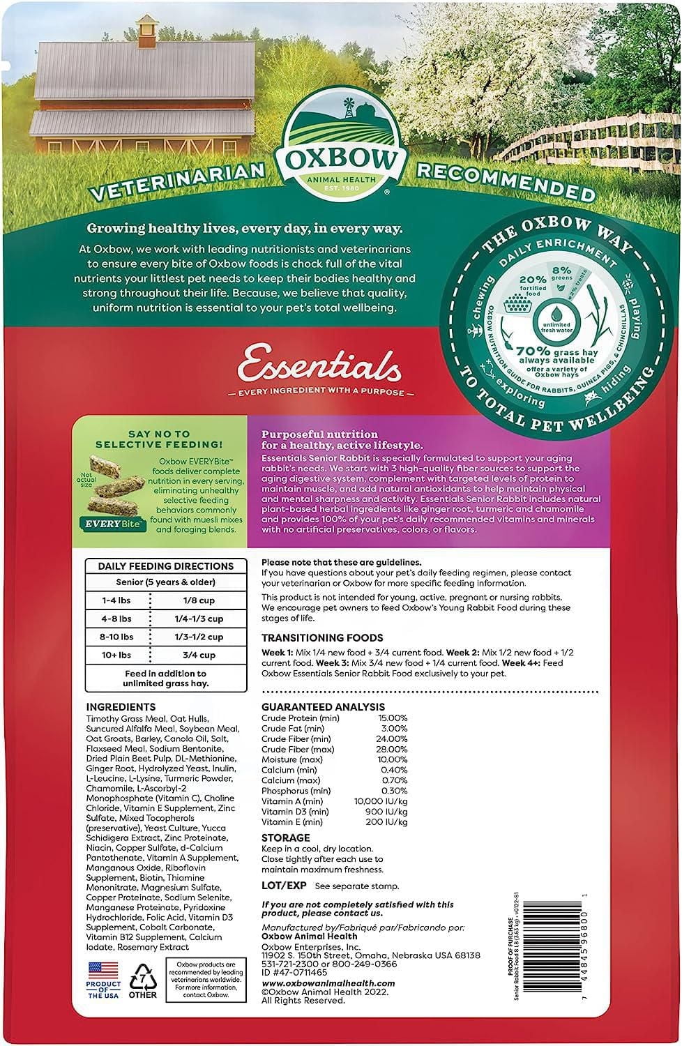 Oxbow Essentials Senior Rabbit Food