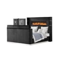 thumbnail image 4 of Modern Queen Bed With Fireplace In Headboard & Tv Stand Dark Color Elegant Heatless, 4 of 4