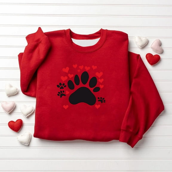 Yteetum Women's Valentine Day Sweatshirts Oversized Crewneck Cute Love Heart Graphic Printed Pullover Hoodless Sweatshirts Womens Casual Valentine's Day Printed Love Day Gift Long Sleeve Sweatshirts
