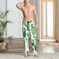 thumbnail image 5 of Uemuo Cactus Plants1 Pattern Men's Wide Leg Palazzo Lounge Pants with Pockets Light Weight Loose Comfy Casual Pajama Pants-, 5 of 9