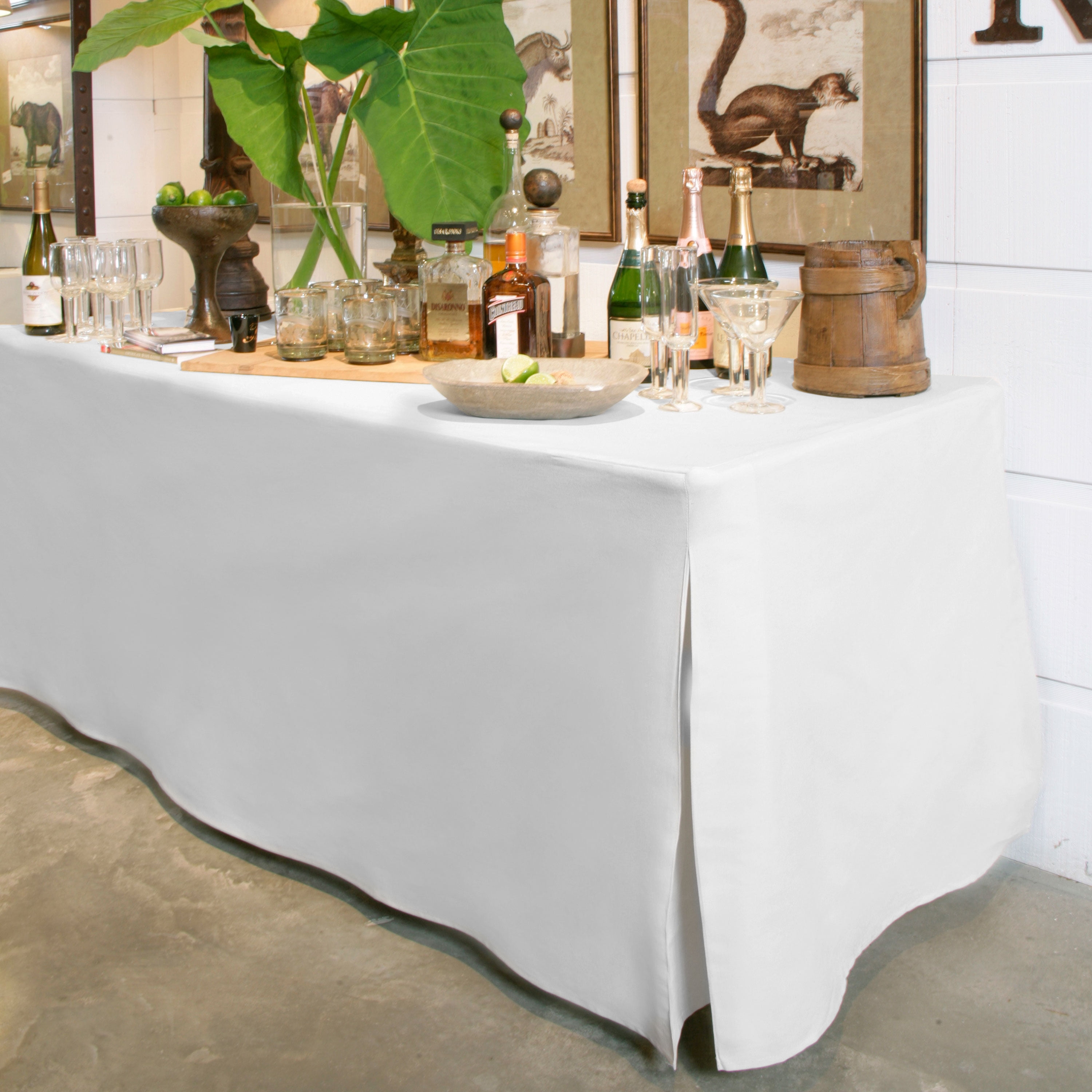 Tablevogue 96" x 30" Fitted Tablecoth Cover, Multiple Colors and Sizes Available