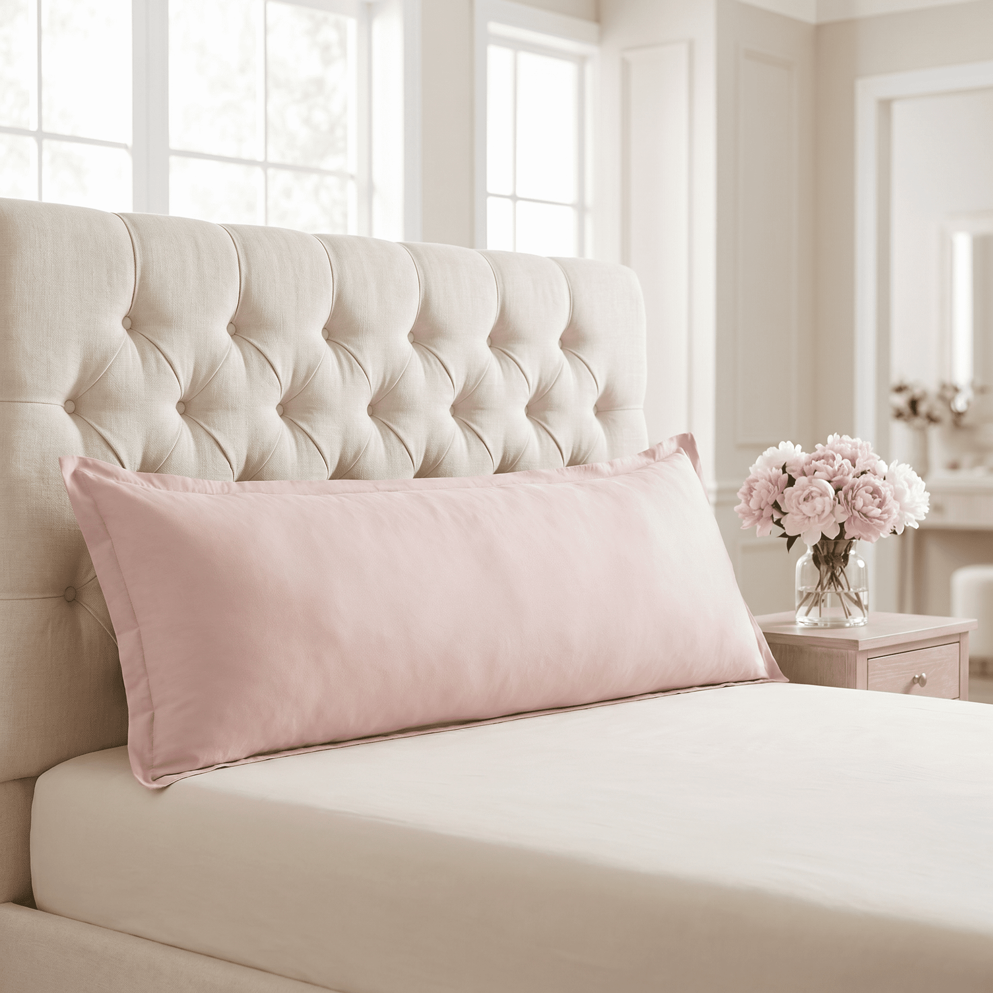 Unique Bargains 1 Pack Soft Cooling Cotton Pillow Covers Wrinkle Resistant Light pink