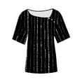 thumbnail image 7 of Charella Floral Printed Tops for Women Square Neck Button Short Sleeve Shirts Loose Fit Tunic Blouses Casual Clothes (XL, Black 1), 7 of 7