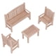 thumbnail image 2 of Muebles en miniatura para casa de muñecas, silla de banco de madera, juego de muebles de jardín para decoración de casa de muñecas a escala 1:12, 4 Uds., 2 of 8
