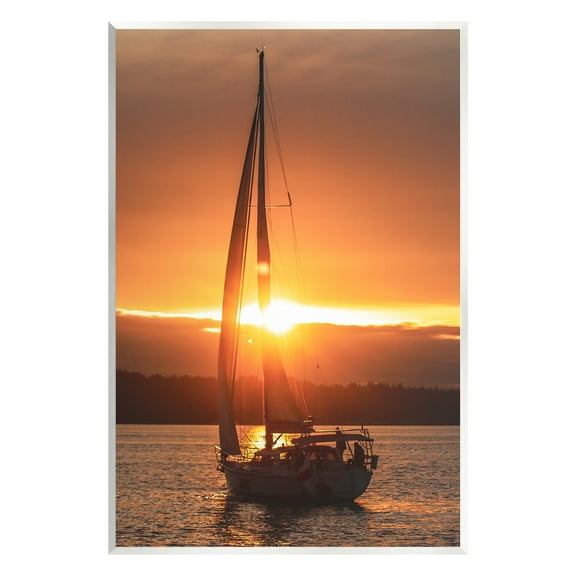 Stupell Industries Sailboat at Sunset Transportation Photography Unframed Art Print Wall Art, 10 x 15