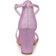 thumbnail image 3 of Sandalias De Tacón Cuadrado Correa Cruzada Con Purpurina Para Mujeres Púrpura 37, 3 of 6