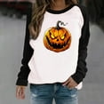thumbnail image 2 of Tnhcen Women's Halloween Oversized Crewneck Sweatshirt - Plus Size Long Sleeve Spooky Print Fall Essentials Casual Home/Outdoor S-3XL, 2 of 7