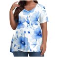 thumbnail image 1 of Pisexur Printemps Tops for Women 2025 Women Mode Été Imprimé Régulier Women Manches Courtes Col Rond Womens Tops Multicolore,2TG, 1 of 7
