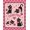 Pink, Pattern 5, variant on Design&I 8'x10' Washable Area Rug Pink Black Playful Kittens and Floral Accents Charming Cat Motifs with Butterfly Heart for Dining Room, Large Office, Lounge, Snag-Free