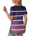 thumbnail image 3 of Jalioing Short Sleeve Womens Shirts Crew Neck Hollow Out Striped Blouses S-3XL Summer Casual Tunic Tops Clothes, 3 of 6