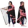 thumbnail image 2 of Wearable Blanket,Halloween Pink Spooky Pumpkins and Bats Hooded Wearable Flannel Blanket for Adults & Teens,Winter Poncho Shawl Wrap Cape Cozy Anti-Pill,50"x60", 2 of 5