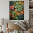 thumbnail image 2 of Designart "Succulent Mosaic Artistry" Floral & Botanical Print on Natural Pine Wood, 2 of 5