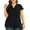 Black, variant on Daystry Women's Plus Size Button Down Short Sleeve Shirt Business Casual V Neck Tops Royal Blue-1X