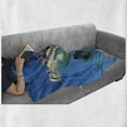 thumbnail image 6 of Turtle Soft Flannel Fleece Throw Blanket, Angry Looking Sea Turtle Swimming with Remora Fishes Fauna Under the Sea, Cozy Plush for Indoor and Outdoor Use, 60" x 80", Blue Yellow Brown, by Ambesonne, 6 of 6