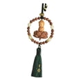 thumbnail image 4 of Almencla Buddha Statue Car Rearview Mirror Charm Pendant with Tassel Feng Shui Decor Green Spacer Beads, 4 of 8