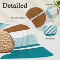 thumbnail image 6 of Modern Brown Teal Throw Pillow Cover, Pillowcase Protectors with Zipper, Breathable Decorative Lumbar Pillow Case Cover, Boho Contemporary Geometric Striped Pillow Shams for Couch Sofa 12x20Inch, 6 of 8