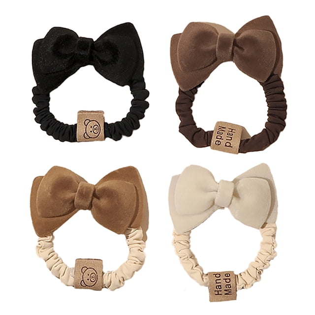 Chouchous pour Cheveux Nœud Vintage : 4 Pcs Modes Titulaires de queue de queue de chevelure Cordons pour Cheveux