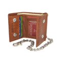 thumbnail image 4 of Men's Biker Chain Trifold Wallets - RFID Blocking Distressed Croco Leather Biker Chain Wallet With Snap Closure Croco Tan, 4 of 7