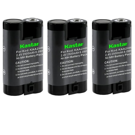 Kastar 3-Pack KAA2HR Battery Replacement for Kodak EasyShare DX5430 DX6200 DX6230 DX6330 DX6340 DX6440 DX6445 Z1275 Z1285 Z650 Z650 ZOOM Z663 ZOOM Z700 Z710 Z740 Camera