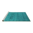 thumbnail image 2 of Ahgly Company Machine Washable Indoor Rectangle Oriental Turquoise Blue Industrial Area Rugs, 2' x 4', 2 of 4