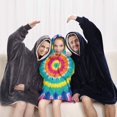 thumbnail image 5 of Colorful Rainbow Tie Dye Spiral Pattern Blanket Hoodies for Kids 6-13YR Oversize Wearable Blanket Hoodies for Boys Girls Teens, 5 of 7