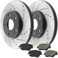 thumbnail image 2 of JADODE 300mm Front Brake Kits Premium Drilled Slotted Brake Rotors Disc Ceramic Pads w/Cleaner Fluid Replacement for Hyundai Sonata 2011 - 2014 (All Models), Kia Optima 2011 - 2015 (2.4L), 2 of 7
