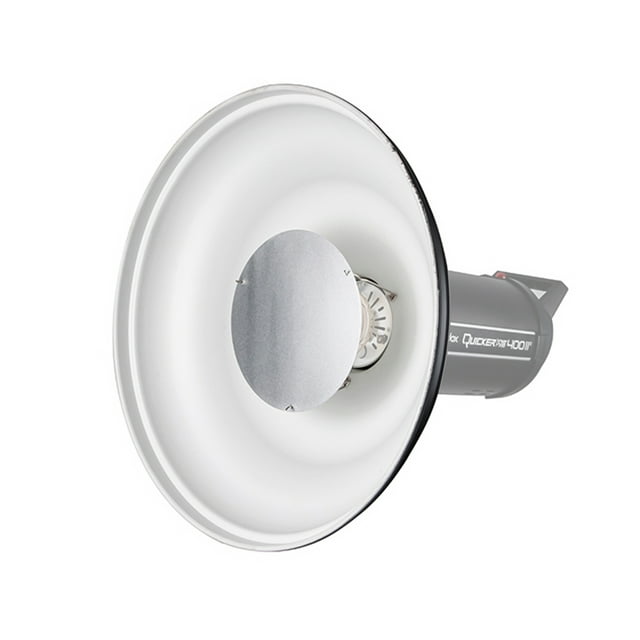 Light 41.2cm/16in Studio Photography Reflector Beauty Dish Diffuser with Grid & Soft Cloth for Bowens Mount Speedlite Strobe Light, White Internal Surface