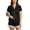 Black, variant on Bixock Silk Pajamas for Women 2 Piece Loungewear Set Short Sleeve Button Front Top And Shorts Polka Print Lace Indoor Homewear Sleepwear Out Women Clothings
