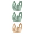 thumbnail image 1 of FAIWAD 3Pcs Solid Color Bra for Women Wirefree Plus Size Padded Bralettes Stretch Full Coverage Workout Daily Underwear, 1 of 2