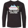 thumbnail image 3 of Inktastic My First Cruise with Cruise Ship and Palm Trees Long Sleeve Youth T-Shirt, 3 of 5
