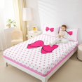 thumbnail image 3 of Erosebridal Kawaii Bow Full Size Sheets 4-Piece for Teens,Kids Girls Cartoon Polka Dots Bed Sheets,Microfiber Bedroom Decor, 3 of 5