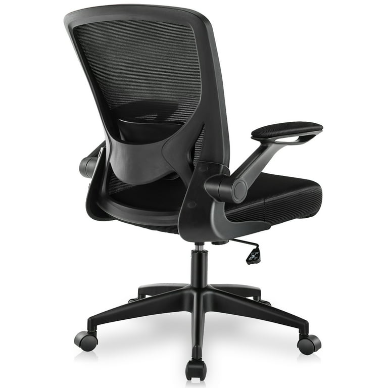 Coolhut Ergonomic Office Chair, Lumbar Support Ergonomic Mesh Desk Chair  with Flip-up Arms (Black)