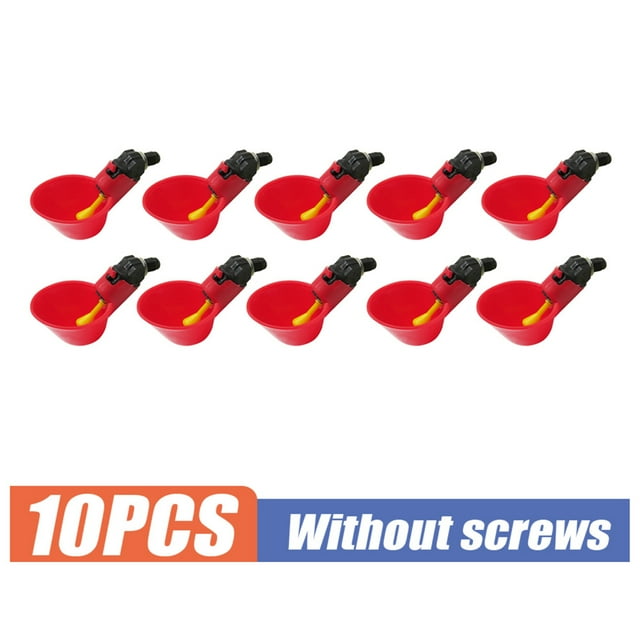 Vasos de agua para pollos, vasos de agua para aves de corral, bebedero automático para aves de corral para aves de corral, codorniz, pato, pollo, bebedero para pájaros, 10 unidades JAMW Sencillez
