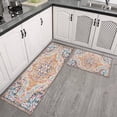 thumbnail image 3 of 2 Piece Bohemian Light Pink Carpet Rug Kitchen Rug Set, Decor Kitchen Rugs, Absorbent Non-Slip Washable Floor Mats, Home Indoor Runner Rugs 17"x47"+17"x30", 3 of 7