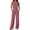 126#Pink, variant on Women's 2026 Cotton Gauze Linen 2 Piece Set Sleeveless Crop Tank Top and Wide Leg Pants Casual Summer Outfit Pink 2XL