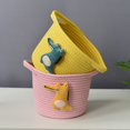 thumbnail image 4 of Sundries Basket Multi-purpose Large Capacity Space-saving Cartoon Animals Hand Woven Cosmetics Organizer for Bedroom, 4 of 8