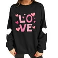 thumbnail image 7 of Caywon Women's Crew Neck Valentine's Day Printed Sweatshirt,Long Sleeve Pullover No Hood Casual Top Solid Color Fashionable Daily Outfit, 7 of 7